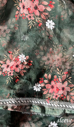 将图像加载到图库查看器中, Women's Lakhnavi Handcrafted Organza Chikankari Unstitched Kurta And Dupatta Set - HONC0268874