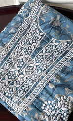 将图像加载到图库查看器中, Women's Lakhnavi Handcrafted Cotton Chikankari Unstitched Kurti Fabric - HONC0315337