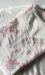 Load image into Gallery viewer, Women's Lakhnavi Handcrafted Chanderi Silki Semi - Stitched Kurta And Dupatta Set - HONC0314237