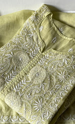Load image into Gallery viewer, Women's Lakhnavi Handcrafted Kota Cotton Semi - Stitched Kurta And Dupatta Set- HONC0307251