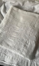 Load image into Gallery viewer, White Cotton Unstitched Kurta And Dupatta