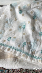 将图像加载到图库查看器中, Women's Lakhnavi Handcrafted Chanderi Silk Unstitched Kurta And Dupatta Set - HONC0366820