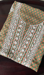 Load image into Gallery viewer, Women's Lucknowi Handcrafted Cotton Chikankari Unstitched Kurti Fabric - HONC086727