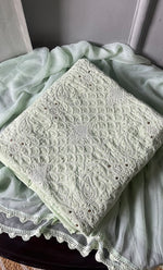 Load image into Gallery viewer, Women's Lakhnavi Handcrafted Unstitched Cotton Chikankari Suit Material - HONC0264449