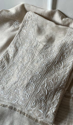 将图像加载到图库查看器中, Women's Lakhnavi Handcrafted Munga Silk Chikankari Semi - Stitched Anarkali And Dupatta Set- HONC0256132