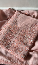 Load image into Gallery viewer, Women's Lakhnavi Handcrafted Mul Chanderi Kurta And Dupatta Set - HONC0295613