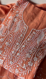 Load image into Gallery viewer, Laiba Women's Lakhnavi Handcrafted Mul Chanderi Semi - Stitched Anarkali And Dupatta Set - HONC0283872