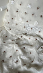 Load image into Gallery viewer, Women's Lakhnavi Handcrafted Pure Silk Georgette Chikankari Kurta and Dupatta set - HONC0271644