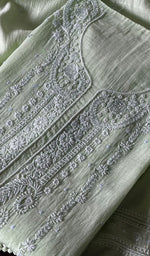 将图像加载到图库查看器中, Hana Women's Lakhnavi Handcrafted Mul Chanderi Semi - Stitched Kurta And Dupatta Set - HONC0290062