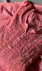 Load image into Gallery viewer, Women's Lakhnavi Handcrafted Mul Chanderi Semi - stitched Kurta And Dupatta Set- HONC0294463