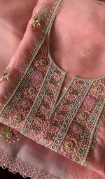 Load image into Gallery viewer, Pink Cotton Unstitched Kurta And Dupatta