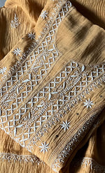 Load image into Gallery viewer, Women's Lakhnavi Handcrafted Mul Chanderi Semi - Stitched Kurta And Dupatta Set - HONC0284760