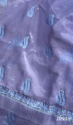 Load image into Gallery viewer, Women's Lakhnavi Handcrafted Organza Chikankari Unstitched Full Suit Material - HONC0250868