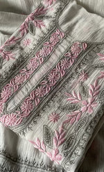 将图像加载到图库查看器中, Women's Lakhnavi Handcrafted Mul Chanderi Semi - stitched Kurta And Dupatta Set- HONC0314869