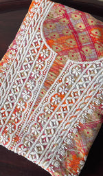 将图像加载到图库查看器中, Women's Lakhnavi Handcrafted Cotton Chikankari Unstitched Kurti Fabric - HONC0284376