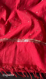 将图像加载到图库查看器中, Women's Lakhnavi Handcrafted Mul Chanderi Semi - Stitched Kurta And Dupatta Set - HONC0267213
