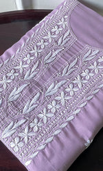 将图像加载到图库查看器中, Women's Lakhnavi Handcrafted Cotton Chikankari Unstitched Kurti Fabric - HONC0318768