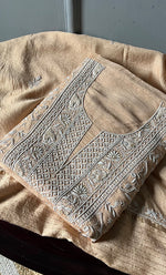 Load image into Gallery viewer, Women's Lakhnavi Handcrafted Munga Silk Unstitched Chikankari Kurta And Dupatta Set- HONC0283181