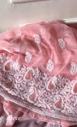 Load image into Gallery viewer, Women's Lucknowi Handcrafted Faux-Georgette Chikankari Suit Material - HONC0318470