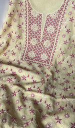 将图像加载到图库查看器中, Women's Lakhnavi Handcrafted Maheshwari Mul Chanderi Kurta And Dupatta Set - HONC0172456