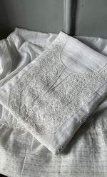 Load image into Gallery viewer, Women's Lakhnavi Handcrafted Mul Chanderi Unstitched Kurta And Dupatta Set- HONC0310193