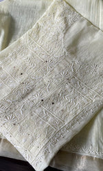 Load image into Gallery viewer, Women's Lakhnavi Handcrafted Mul Chanderi Semi -stitched Chikankari Full Suit Material - HONC0296119