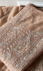 将图像加载到图库查看器中, Women's Lakhnavi Handcrafted Mul Chanderi Semi - Stitched Anarkali And Dupatta Set - HONC0304469