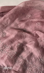 Load image into Gallery viewer, Women's Lakhnavi Handcrafted Pure Organza Chikankari Unstitched Kurta And Dupatta Set- HONC0327851