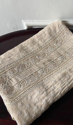 将图像加载到图库查看器中, Lucknowi Handcrafted Munga Silk Unstitched Chikankari Unisex Kurta Fabric - HONC0340840