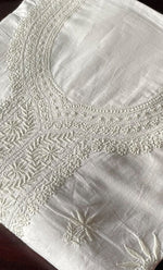 将图像加载到图库查看器中, Women's Lakhnavi Handcrafted Cotton Chikankari Unstitched Kurti Fabric - HONC0235341