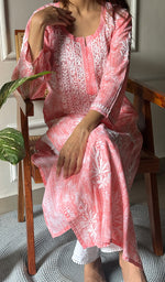 将图像加载到图库查看器中, Meerab Women's Lucknowi Handcrafted Cotton Chikankari Kurti - HONC0289701