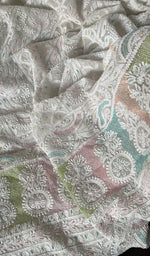 Load image into Gallery viewer, Women's Lucknowi Handcrafted Viscose Georgette Unstitched Chikankari Kurta And Dupatta Set - HONC0271322