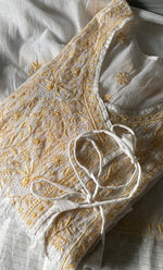 Load image into Gallery viewer, Women's Lakhnavi Handcrafted Mul Chanderi Semi - Stitched Angrakha And Dupatta Set - HONC0303234