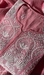 Load image into Gallery viewer, Women's Lakhnavi Handcrafted Mul Chanderi Semi - Stitched Kurta And Dupatta Set - HONC0282249