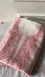 Load image into Gallery viewer, Women's Lakhnavi Handcrafted Mul Chanderi Unstitched Kurta And Dupatta Set - HONC0317225