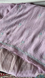 将图像加载到图库查看器中, Women's Lakhnavi Handcrafted Mul Chanderi Unstitched Chikankari Full Suit - HONC0371974