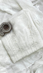 Load image into Gallery viewer, Women's Lucknowi Handcrafted Viscose Georgette Chikankari Kurta And Dupatta Set - HONC0162705