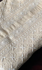 Load image into Gallery viewer, Lucknowi Handcrafted Munga Silk Chikankari Unstitched Men's Kurta Fabric - HONC0337757