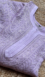 将图像加载到图库查看器中, Women's Lakhnavi Handcrafted Viscose Georgette Chikankari Kurti- HONC0276122