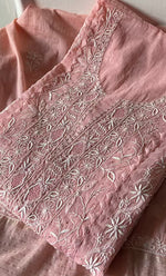 Load image into Gallery viewer, Women's Lakhnavi Handcrafted Mul Chanderi Semi - stitched Kurta And Dupatta Set- HONC0282419