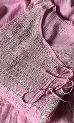 Load image into Gallery viewer, Women's Lakhnavi Handcrafted Mul Chanderi Semi - Stitched Kurta And Dupatta Set - HONC0281949