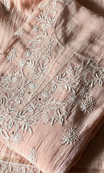 将图像加载到图库查看器中, Women's Lakhnavi Handcrafted Mul Chanderi Semi - Stitched Kurta And Dupatta Set - HONC0284759