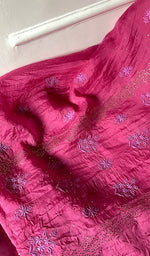 Load image into Gallery viewer, Women's Lakhnavi Handcrafted Pure Organza Chikankari Unstitched Kurta And Dupatta Set- HONC0304142