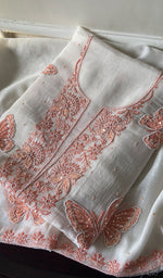 Load image into Gallery viewer, Titlee Women's Lakhnavi Handcrafted Mul Chanderi Unstitched Kurta And Dupatta Set - HONC0300382