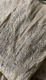 Load image into Gallery viewer, Women's Lakhnavi Handcrafted Tissue Chanderi Semi -stitched Anarkali And Dupatta Set - HONC0264005