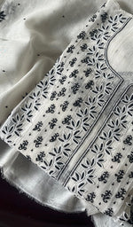 将图像加载到图库查看器中, Saziya Women's Lakhnavi Handcrafted Mul Chanderi Semi - Stitched Kurta And Dupatta Set - HONC0253601