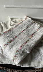 将图像加载到图库查看器中, Women's Lakhnavi Handcrafted Pure Silk Georgette Unstitched Chikankari Anarkali And Dupatta Set- HONC0313288