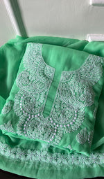 Load image into Gallery viewer, Laila Women's Lucknowi Handcrafted Faux-Georgette Chikankari Suit Material - HONC0263016