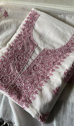 将图像加载到图库查看器中, Women's Lakhnavi Handcrafted Mul Chanderi Unstitched Kurta And Dupatta Set - HONC0284680