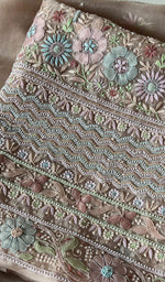 将图像加载到图库查看器中, Women's Lucknowi Handcrafted Pure Organza Silk Chikankari Kurta Dupatta Set - HONC0274457